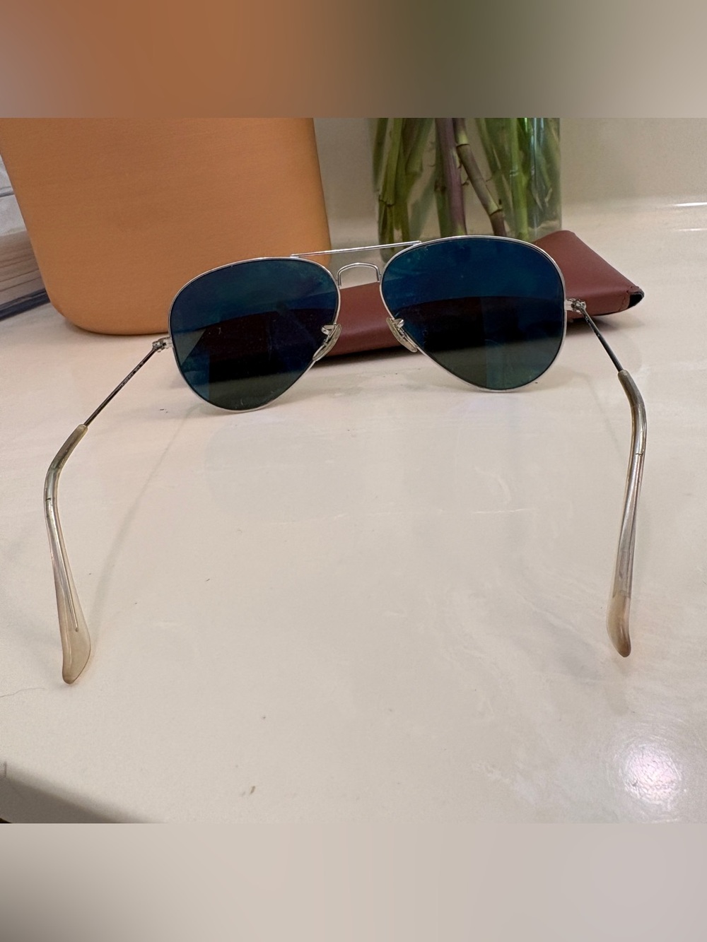 Ray-Ban Aviator Sunglasses - Silver Frame, Green Lenses - Picture 3 of 8